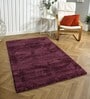 Wine Solid Microfiber 6 X 7 Feet Tufted Carpet