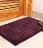 Wine Solid Microfibre 24x16 Inches AntiSkid Bath Mat