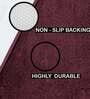 Wine Solid Microfibre 36x24 Inches AntiSkid Bath Mat