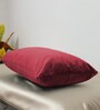 Wine Solid Velvet 12 x 18 Inches Cushion Covers (Set of 2)