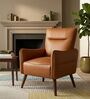 Wingback Lounge Chair In Tan Brown Color