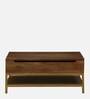 Galison Solid Wood Coffee Table In Provinvial Teak Finish With LiftTop