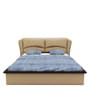 Winston Leatherette Queen Size Beds with Hydraulic Storage in Beige Finish