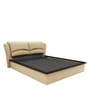 Winston Leatherette Queen Size Beds with Hydraulic Storage in Beige Finish