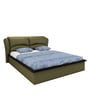 Winston Leatherette Queen Size Beds with Hydraulic Storage in Green Finish