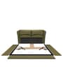 Winston Leatherette Queen Size Beds with Hydraulic Storage in Green Finish