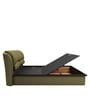 Winston Leatherette Queen Size Beds with Hydraulic Storage in Green Finish
