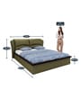 Winston Leatherette Queen Size Beds with Hydraulic Storage in Green Finish