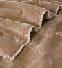 Beige Winter Mink Double Layer Heavy Cloudy Silky-Soft Single Blanket With Crochet Lace Edge