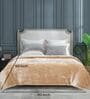 Beige Winter Mink Double Layer Heavy Cloudy Silky-Soft Single Blanket With Crochet Lace Edge
