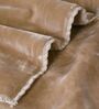 Beige Double Sided Heavy 2 Layer Blanket With Crochet Lace Edge