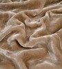 Beige Double Sided Heavy 2 Layer Blanket With Crochet Lace Edge