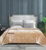 Beige Double Sided Heavy 2 Layer Blanket With Crochet Lace Edge
