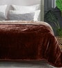 Beige Brown Winter Mink Double Layer Heavy Cloudy Silky-Soft Single Blanket With Crochet Lace Edge