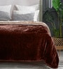 Beige Double Sided Heavy 2 Layer Blanket With Crochet Lace Edge