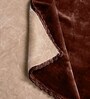 Beige Double Sided Heavy 2 Layer Blanket With Crochet Lace Edge