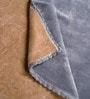 Beige Grey Winter Mink Double Layer Heavy Cloudy Silky-Soft Single Blanket With Crochet Lace Edge