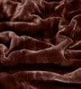 Brown Winter Mink Double Layer Heavy Cloudy Silky-Soft Single Blanket With Crochet Lace Edge