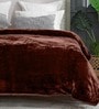 Brown Winter Mink Double Layer Heavy Cloudy Silky-Soft Single Blanket With Crochet Lace Edge