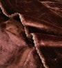 Brown Winter Mink Double Layer Heavy Cloudy Silky-Soft Single Blanket With Crochet Lace Edge