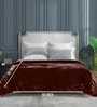 Brown Winter Mink Double Layer Heavy Cloudy Silky-Soft Double Blanket With Crochet Lace Edge