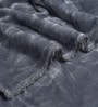 Grey Winter Mink Double Layer Heavy Cloudy Silky-Soft Single Blanket With Crochet Lace Edge
