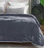Grey Double Sided Heavy 2 Layer Blanket With Crochet Lace Edge