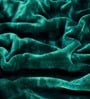 Teal Winter Mink Double Layer Heavy Cloudy Silky-Soft Single Blanket With Crochet Lace Edge