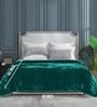 Teal Winter Mink Double Layer Heavy Cloudy Silky-Soft Single Blanket With Crochet Lace Edge