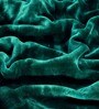 Green Double Sided Heavy 2 Layer Blanket With Crochet Lace Edge