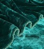 Green Double Sided Heavy 2 Layer Blanket With Crochet Lace Edge