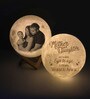 Touch Sensor 3 Colors Personalized 14cm Moon Lamp with Wooden Base for Daughter