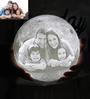 Touch Sensor 3 Colors Personalized 14cm Moon Lamp with Wooden Base for Daughter