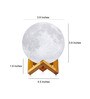 Touch Sensor 3 Colors Personalized 10Cm Moon Lamp With Wooden Base For Him