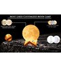 Touch Sensor 3 Colors Personalized 18cm Moon Lamp with Wooden Base for Him
