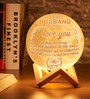Touch Sensor 3 Colors Personalized 20cm Moon Lamp with Wooden Base for Him