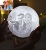 Touch Sensor 3 Colors Personalized 20cm Moon Lamp with Wooden Base for Him
