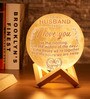 Touch Sensor 3 Colors Personalized 18cm Moon Lamp with Wooden Base for Him