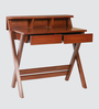 Wisdom Solid Wood Writing Table in Teak Finish
