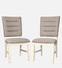 Wisp Solid wood Dining Chair In Antique White Colour (Set Of 2)