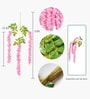 Set Of 6 Pink Plastic 3.7 Wisteria Hanging Artificial Flowers