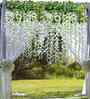 Set Of 12 White Plastic 3.7 Wisteria Hanging Artificial Flowers