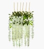 Set Of 6 White Plastic 3.7 Wisteria Hanging Artificial Flowers