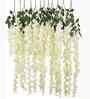Set Of 12 White Plastic 3.7 Wisteria Hanging Artificial Flowers