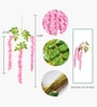 Set Of 12 Pink Plastic 3.7 Wisteria Hanging Artificial Flowers