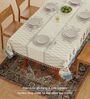 Wisteria off white Floral Sicilia Table Cover ( 6 Seater  )