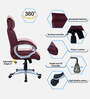 Wiwneags High Back Executive Chair In Maroon Colour