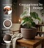 WKTR Choco Brown 18 Inch German Polymer Round Plant Container with Saucer