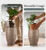 WKTR Choco Brown 18 Inch German Polymer Tall Round Plant Container with Saucer