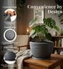 WKTR Grey 18 Inch German Polymer Round Plant Container with Saucer